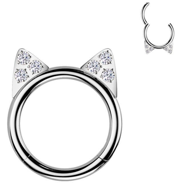 Titane Anneau oreilles de chat Segment - Image 4