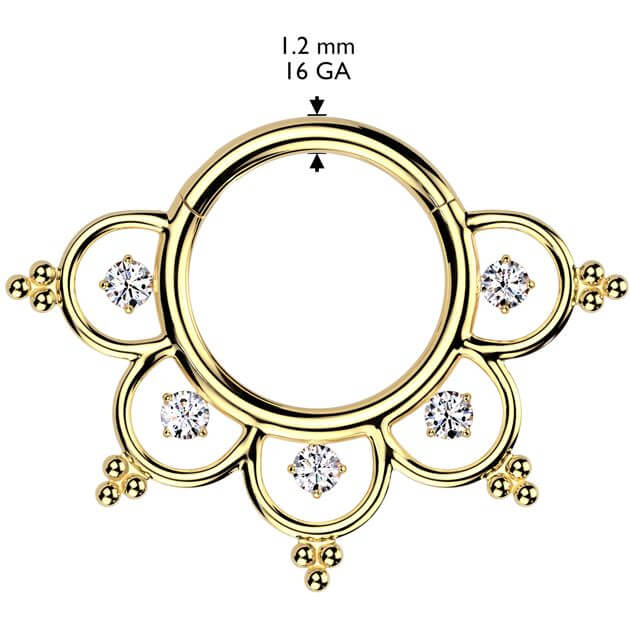 Titane Anneau zirconias et perles en filigrane Segment - Image 2