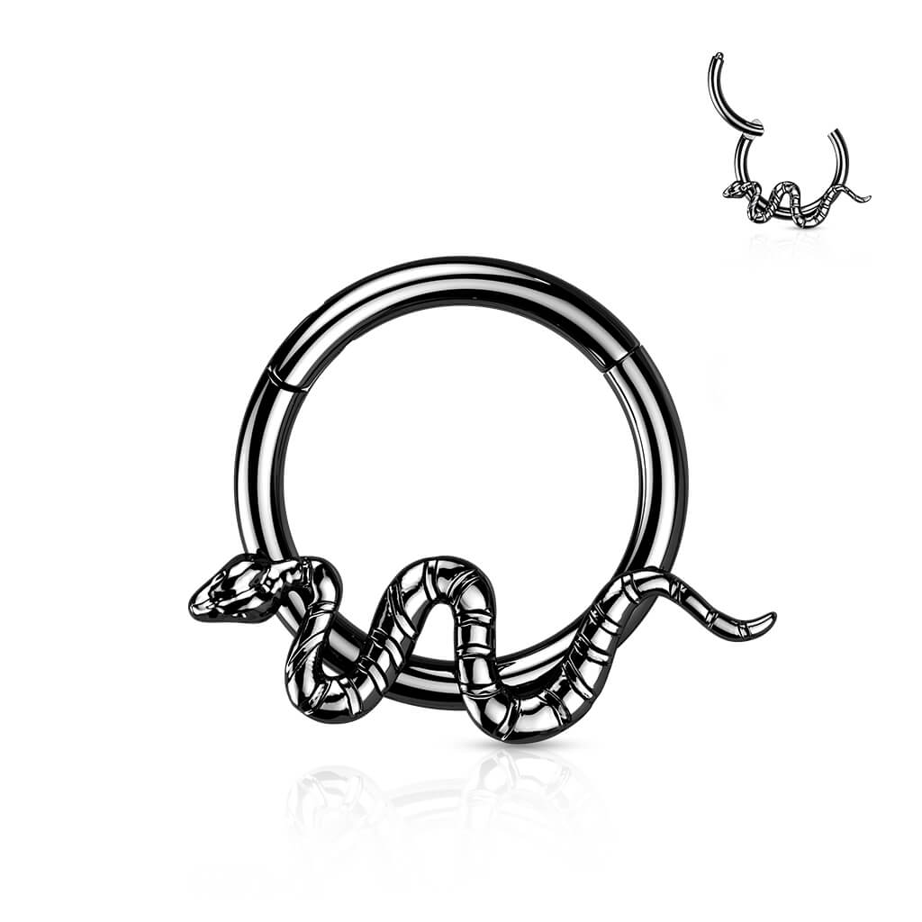 Titane Anneau Serpent Cliqueur
