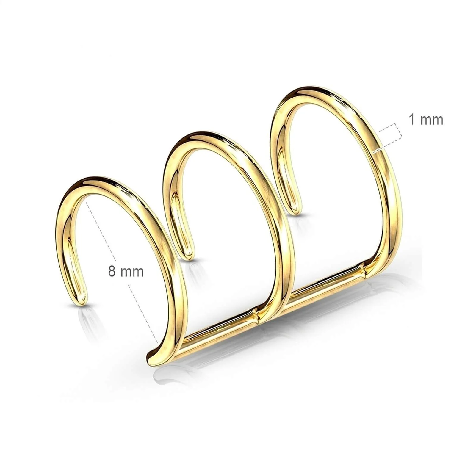 Faux Piercing aux oreilles Triple Ligne Pliable - Image 2
