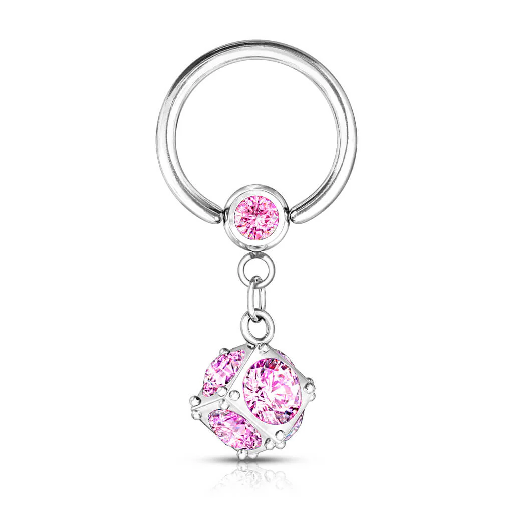 Anneau Pendentif Bille Zircone Argent Bille Captive - Image 4