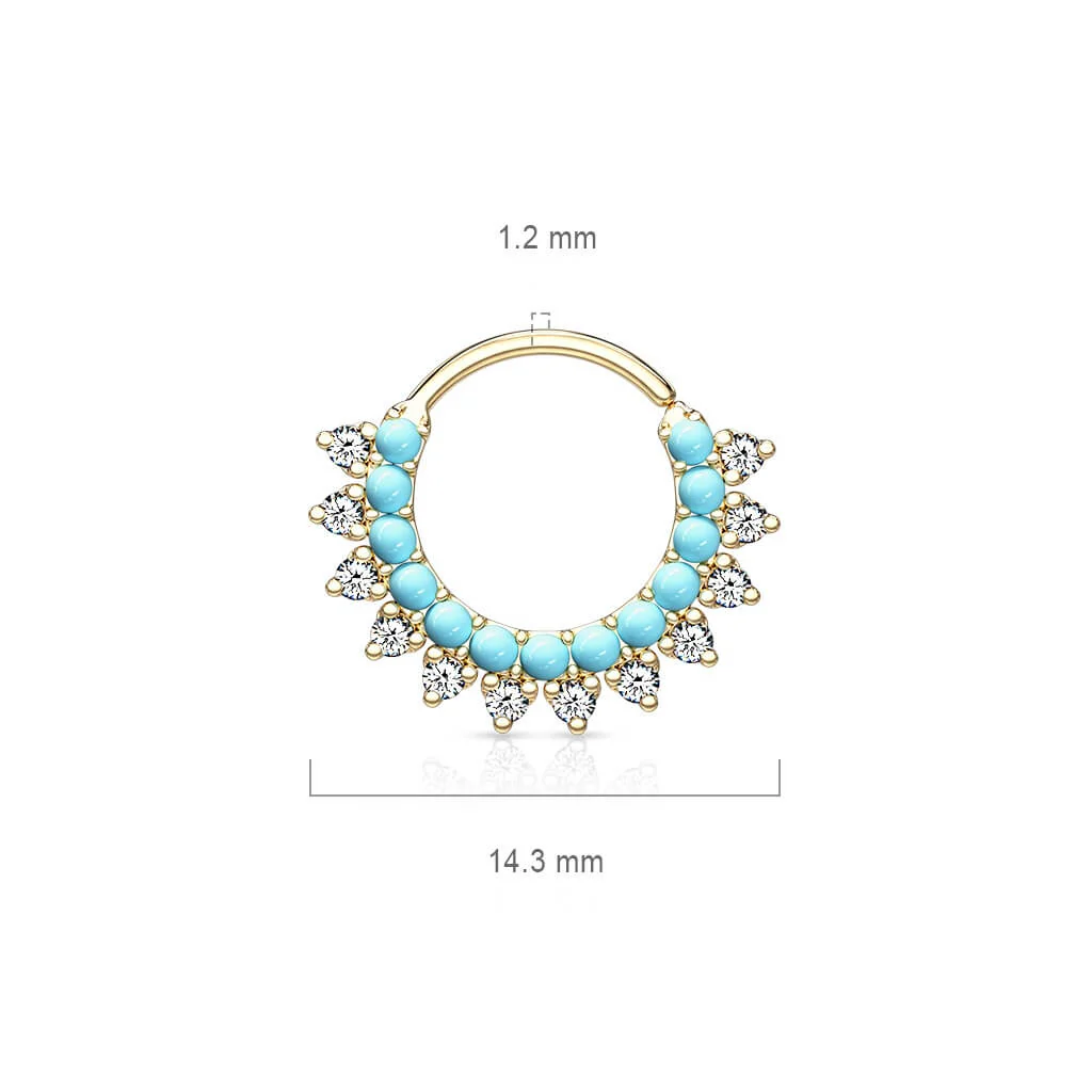 Anneau Zircone Turquoise Pliable - Image 3