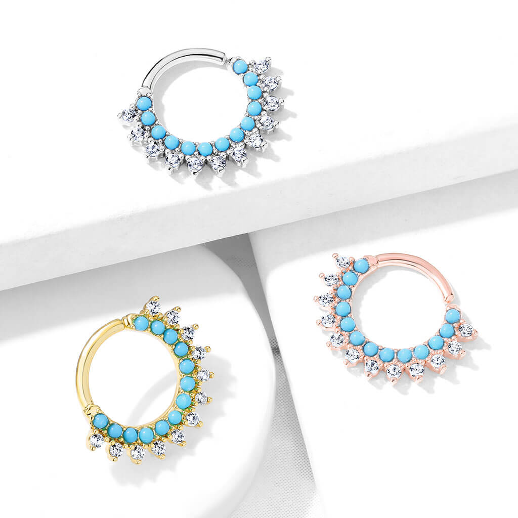 Anneau Zircone Turquoise Pliable - Image 7