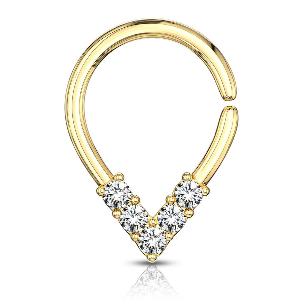 Anneau Chevron 5 Zircones Pliable - Image 2