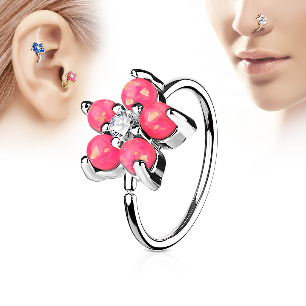 Anneau Fleur Zircone Argent Pliable - Image 4