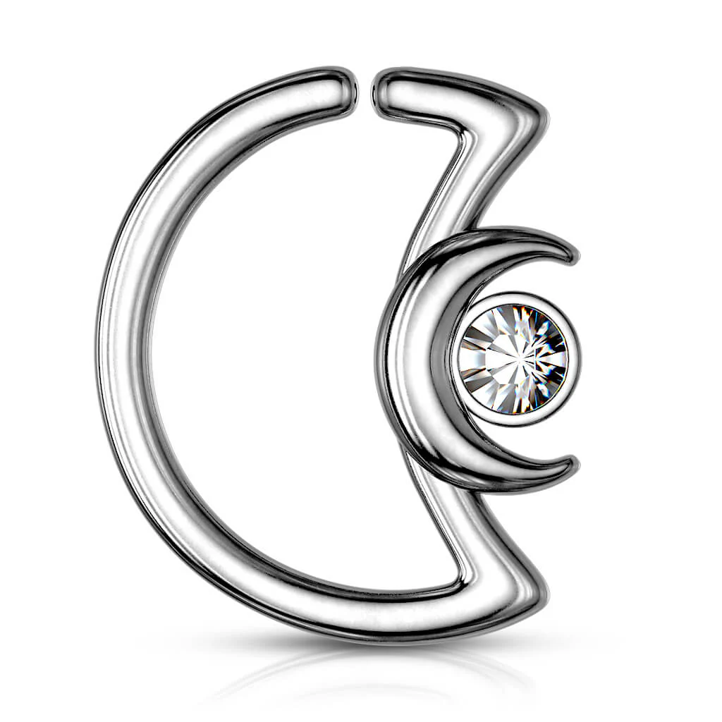 Anneau Lune Zircone Pliable - Image 2
