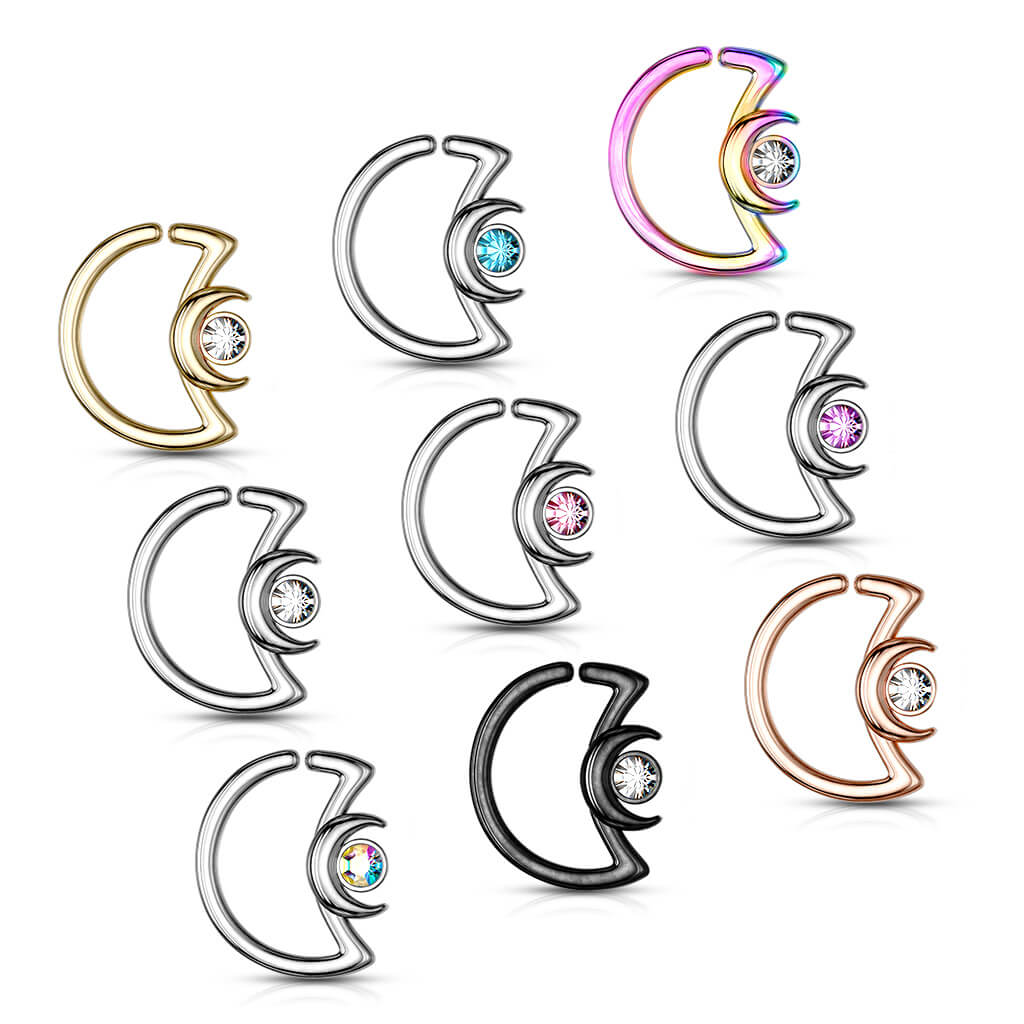 Anneau Lune Zircone Pliable - Image 5