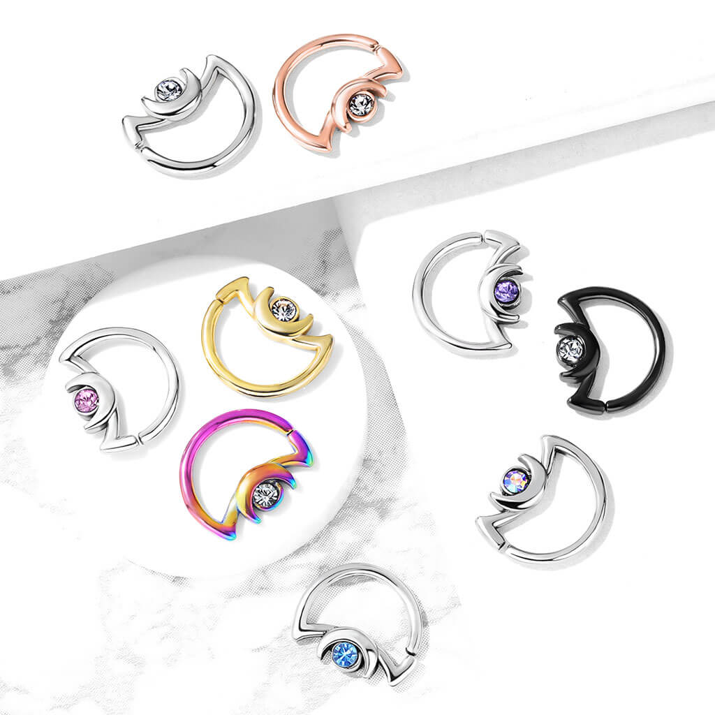 Anneau Lune Zircone Pliable - Image 9