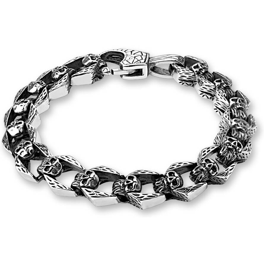 Bracelet 316L Crânes Liés Bracelet