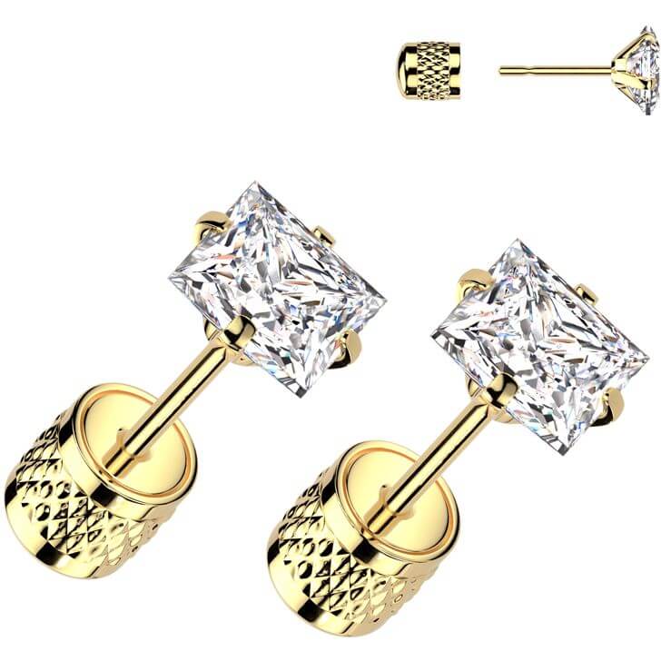 Bouton d'Oreille zircone carrée - Image 3