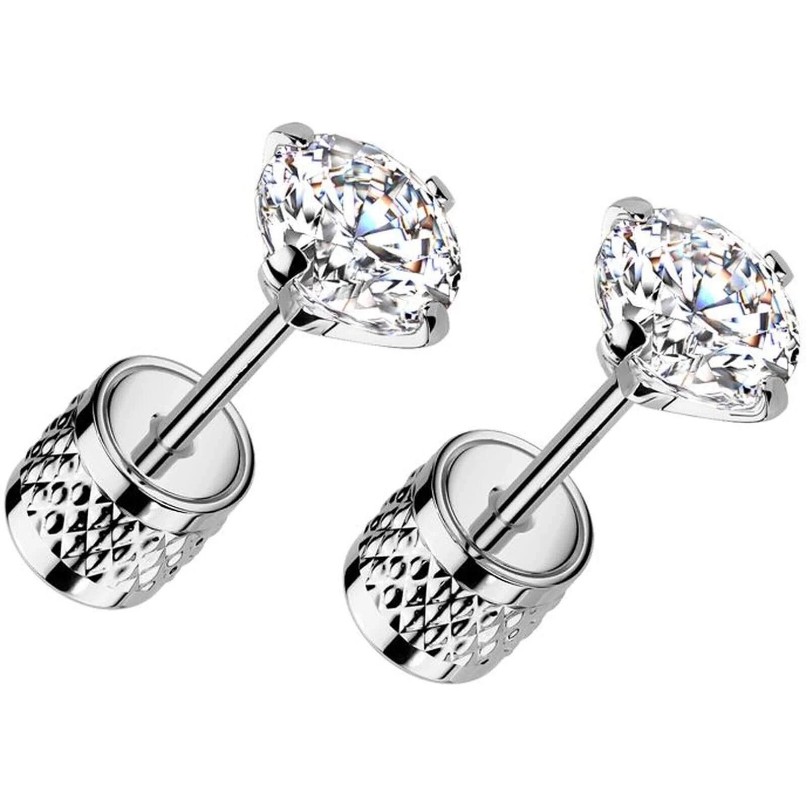 Bouton d'Oreille zircone ronde