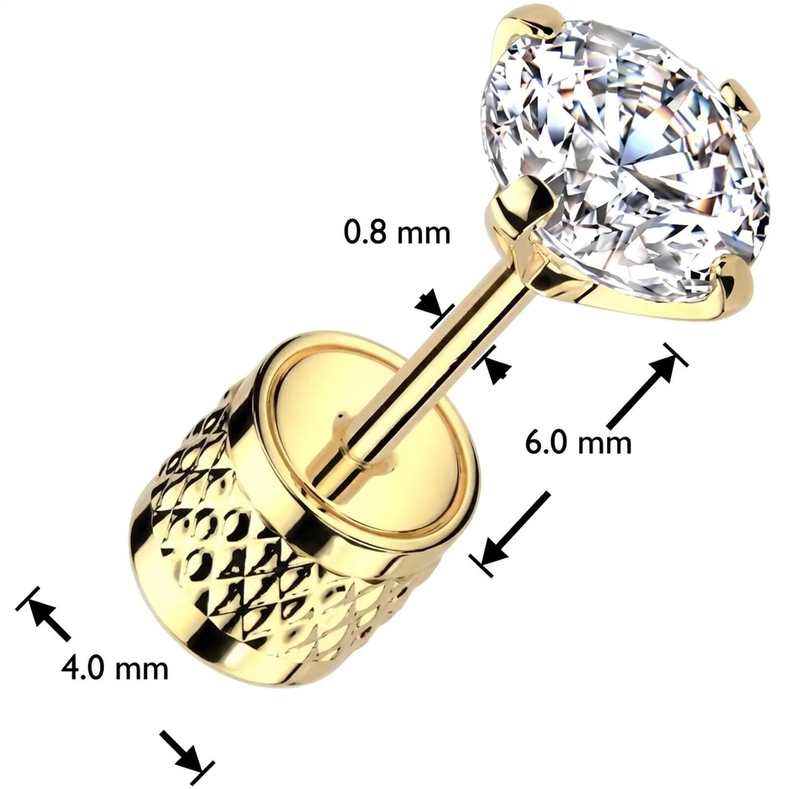 Bouton d'Oreille zircone ronde - Image 2