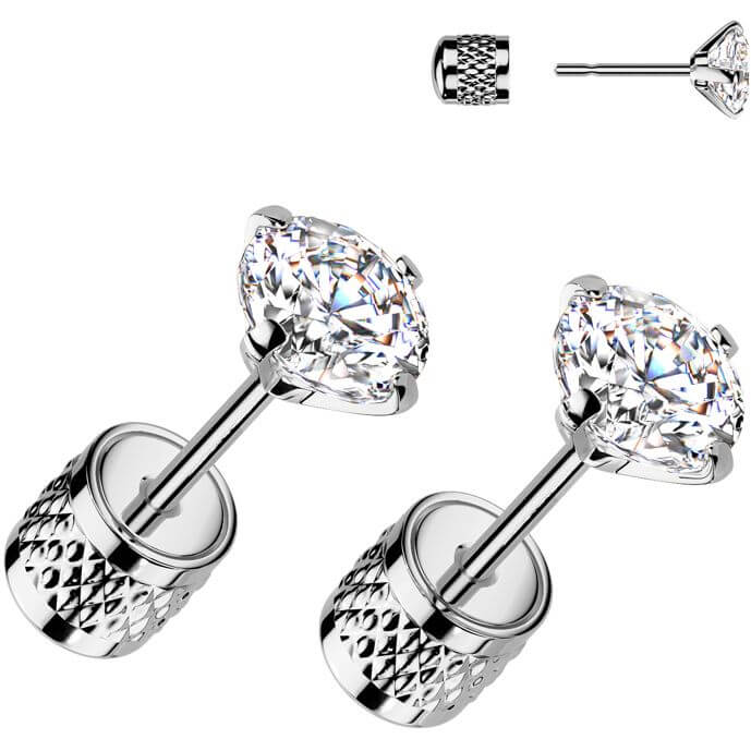 Bouton d'Oreille zircone ronde - Image 4