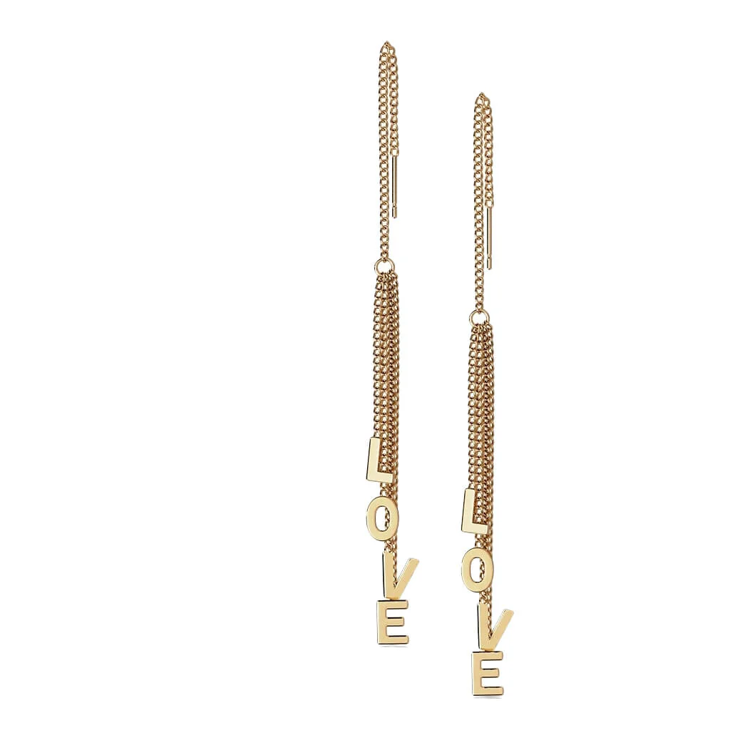 Boucle d'Oreille Pendentif Chaîne LOVE - Image 4