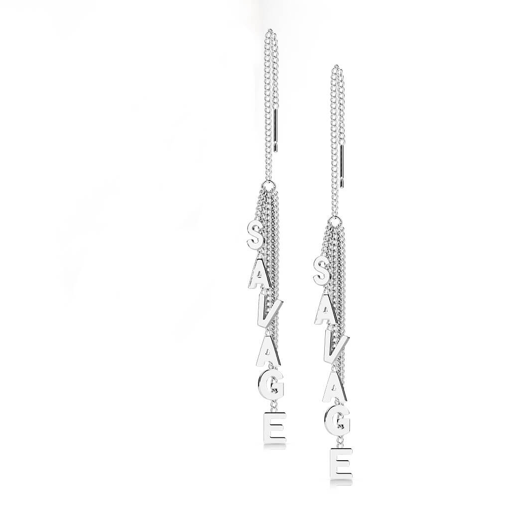 Boucle d'Oreille Pendentif Chaîne SAVAGE - Image 6