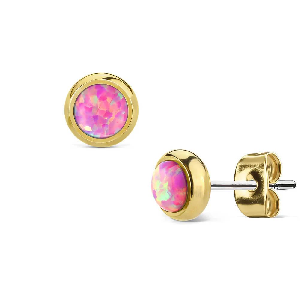 Bouton d'Oreille Opale Ronde - Image 3