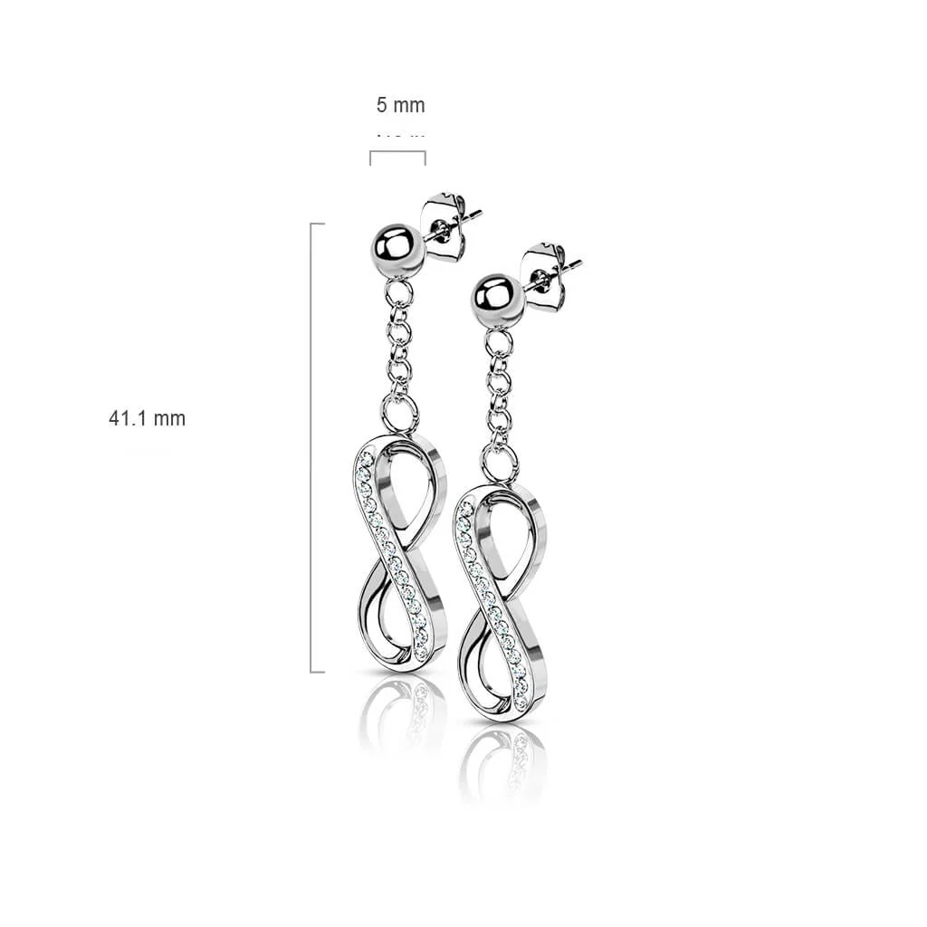 Bouton d'Oreille 316L Puce à Bille Boucle d'Oreille Pendentif Zircone Cubique Pavé Infini 1 Paire - Image 3