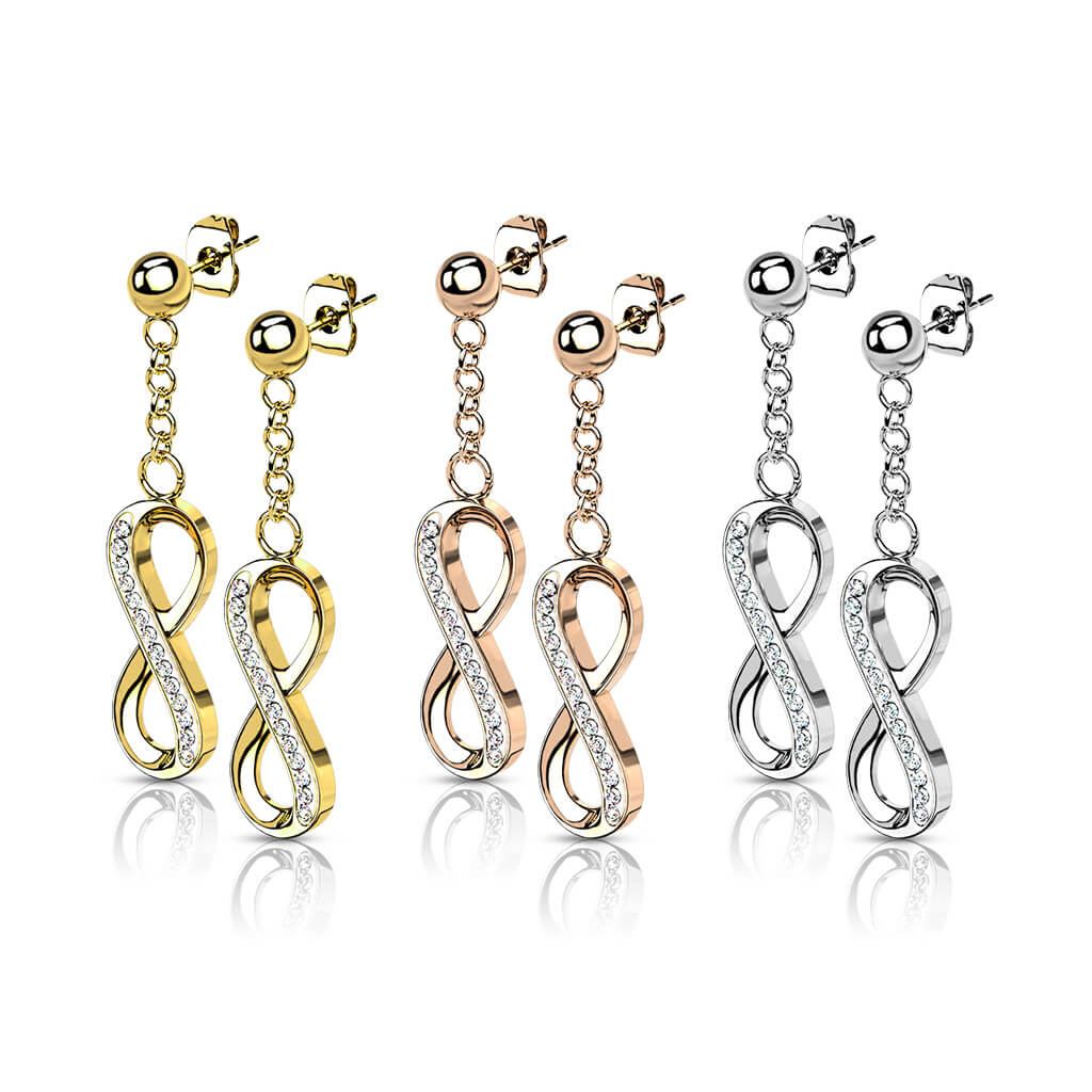 Bouton d'Oreille 316L Puce à Bille Boucle d'Oreille Pendentif Zircone Cubique Pavé Infini 1 Paire - Image 5
