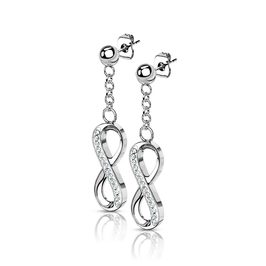 Bouton d'Oreille 316L Puce à Bille Boucle d'Oreille Pendentif Zircone Cubique Pavé Infini 1 Paire - Image 6