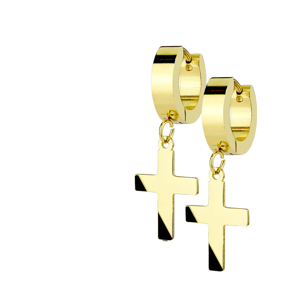 Boucle d'Oreille Pendentif Croix Cliqueur - Image 2