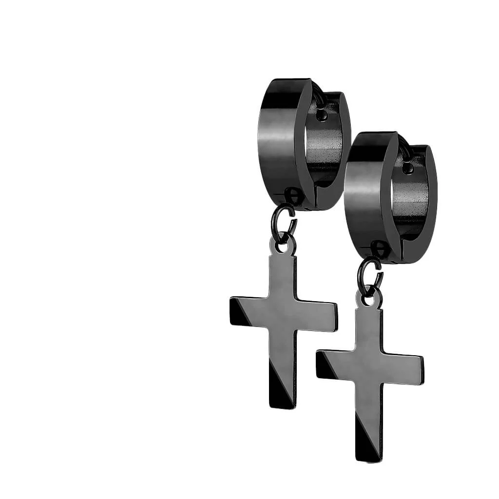Boucle d'Oreille Pendentif Croix Cliqueur - Image 3
