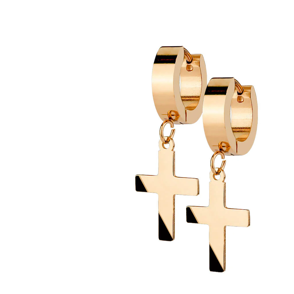 Boucle d'Oreille Pendentif Croix Cliqueur - Image 4