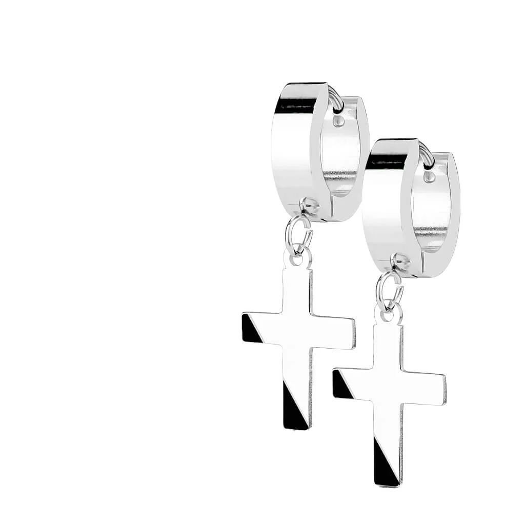 Boucle d'Oreille Pendentif Croix Cliqueur - Image 5