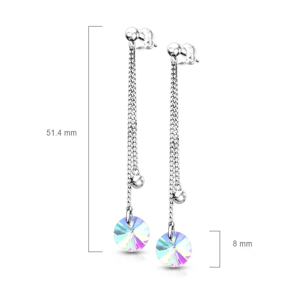 Bouton d'Oreille Pendentif Zircone Ronde en Argent - Image 2