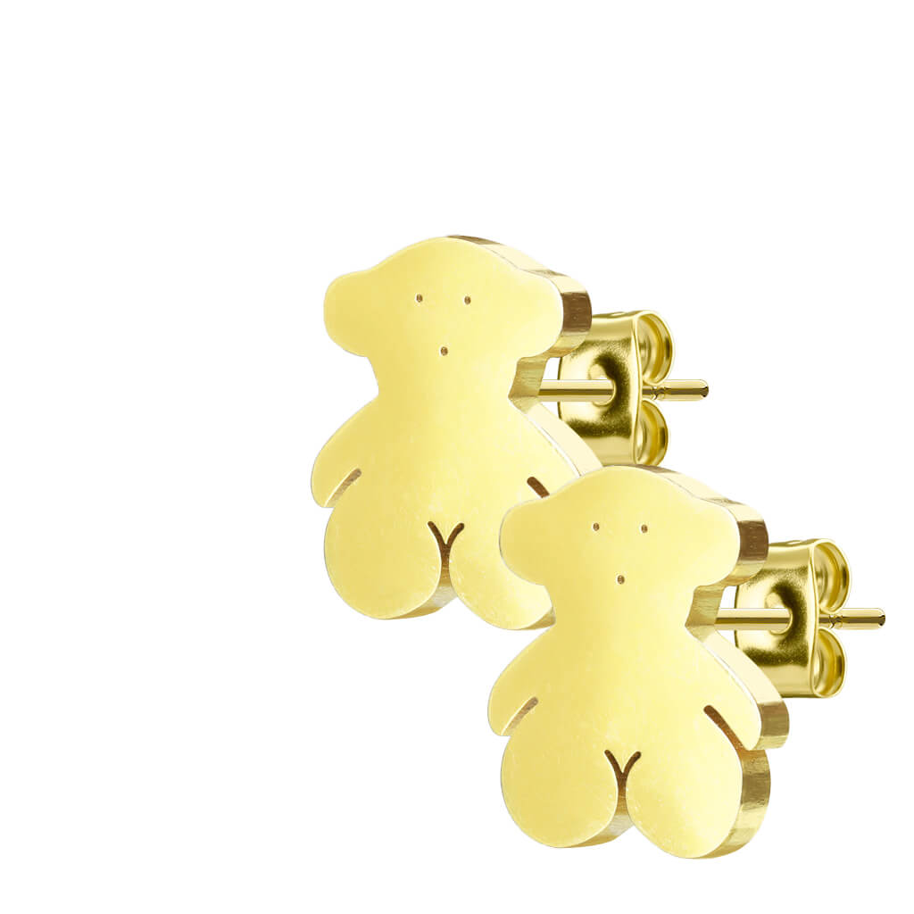Bouton d'Oreille 316L Clous d'oreilles Ours en Peluche 1 Paire - Image 3