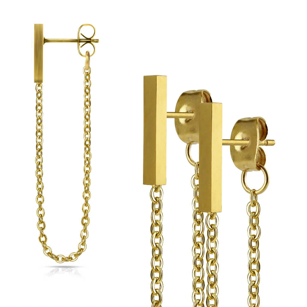 Bouton d'Oreille Tige Pendentif Chaîne - Image 2