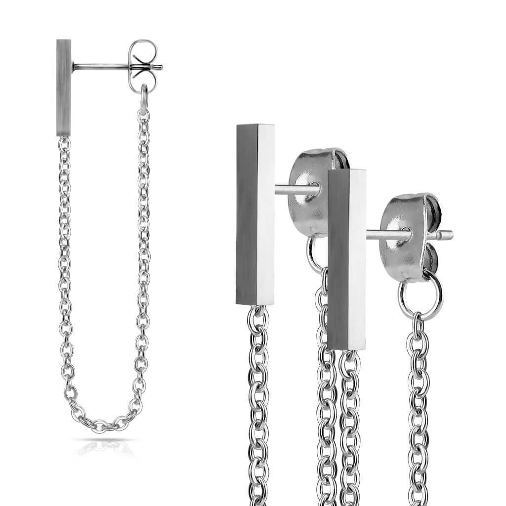 Bouton d'Oreille Tige Pendentif Chaîne - Image 3