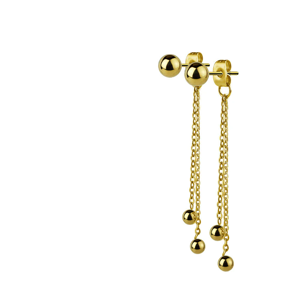 Bouton d'Oreille Billes Pendentif Chaîne - Image 2