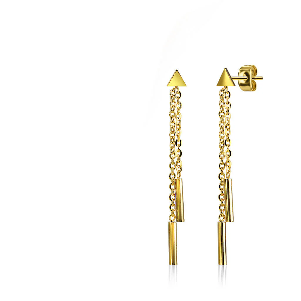 Bouton d'Oreille Triangle Pendentif Chaîne - Image 3