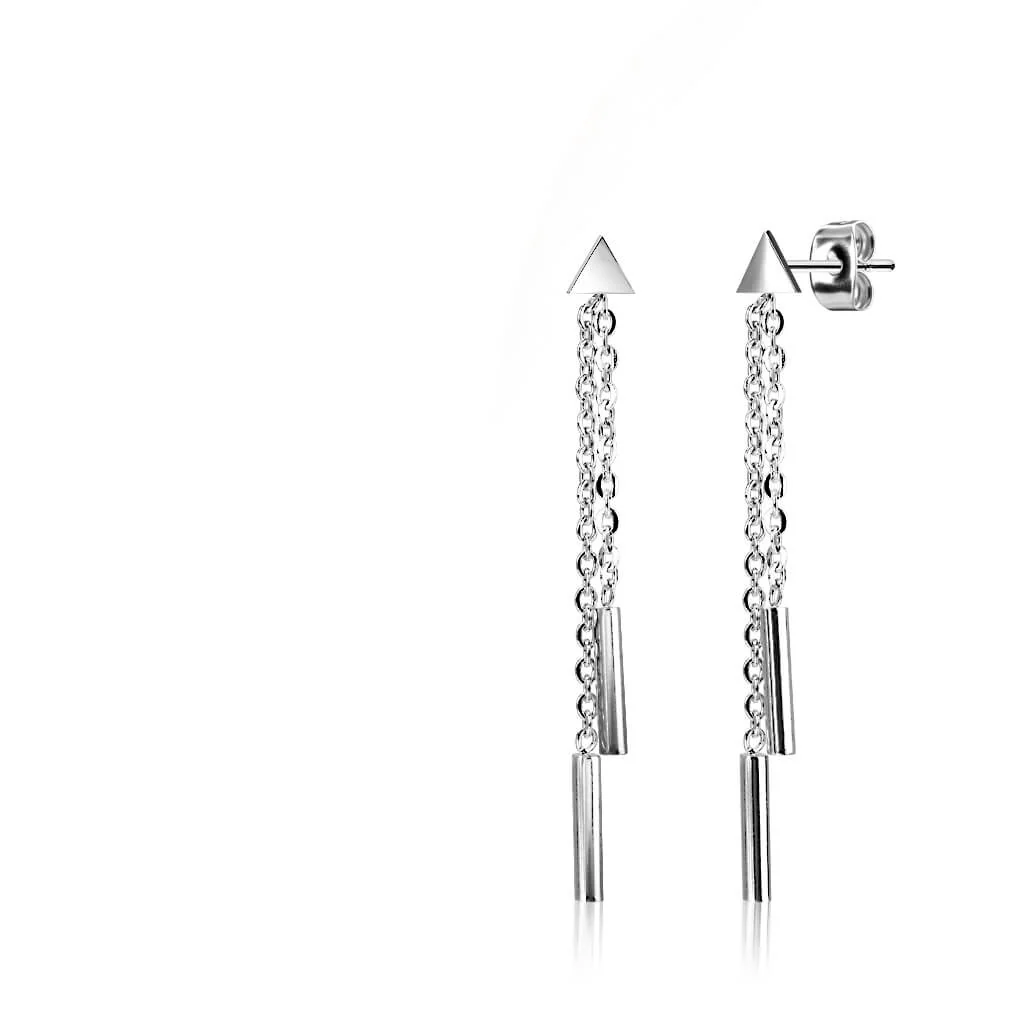 Bouton d'Oreille Triangle Pendentif Chaîne - Image 4