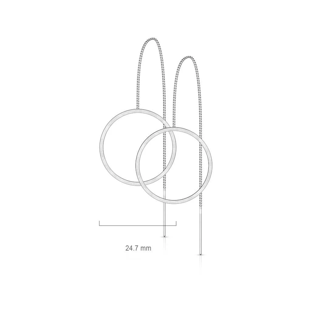 Boucle d'Oreille Pendentif Anneau Chaîne - Image 2