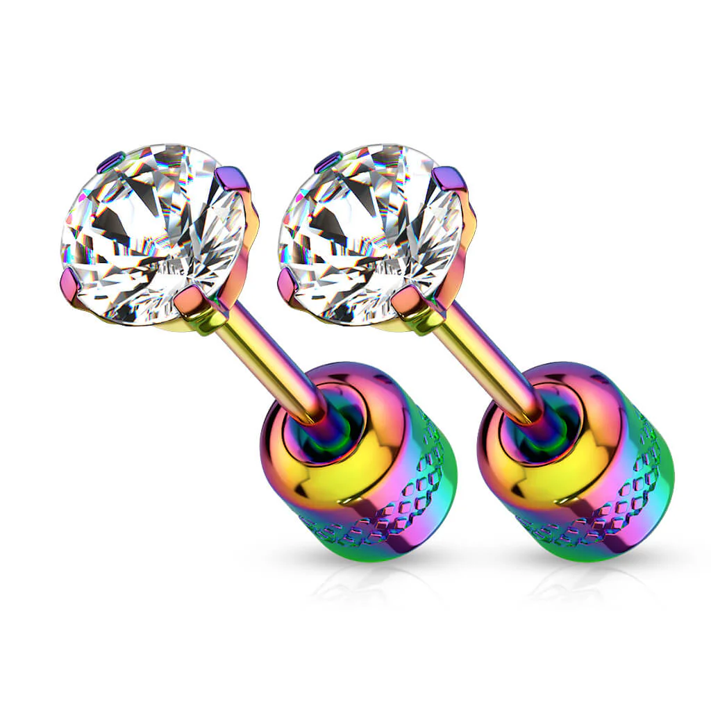 Bouton d'Oreille Zircone Ronde des 2 Cotés - Image 10