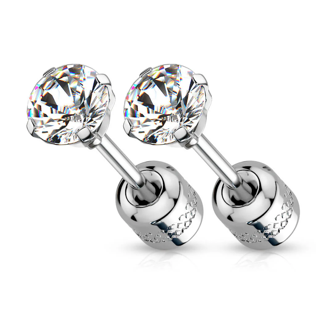 Bouton d'Oreille Zircone Ronde des 2 Cotés - Image 4