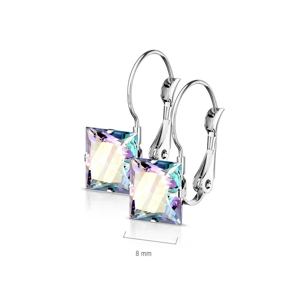 Boucle d'Oreille Zircone Carrée - Image 2