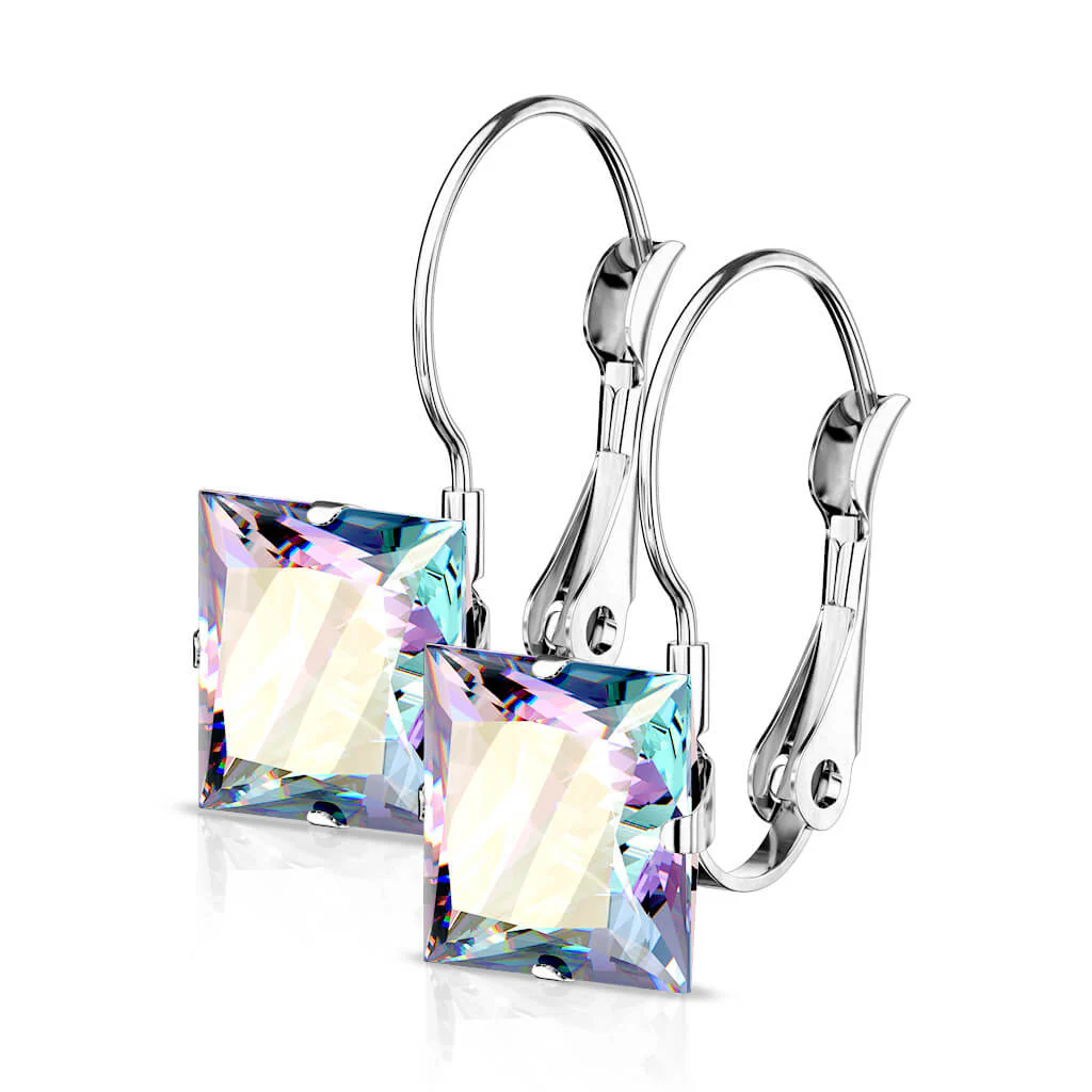 Boucle d'Oreille Zircone Carrée - Image 4