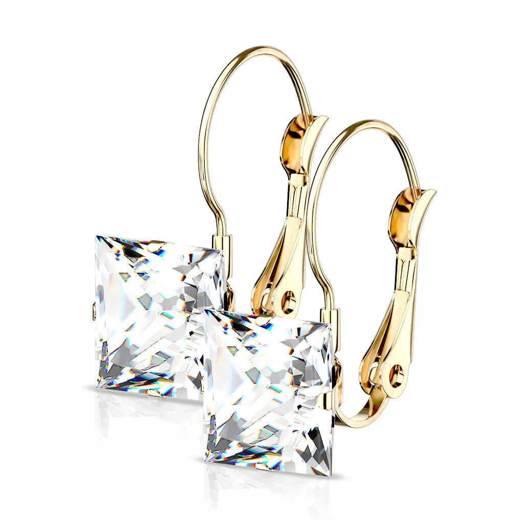 Boucle d'Oreille Zircone Carrée - Image 8