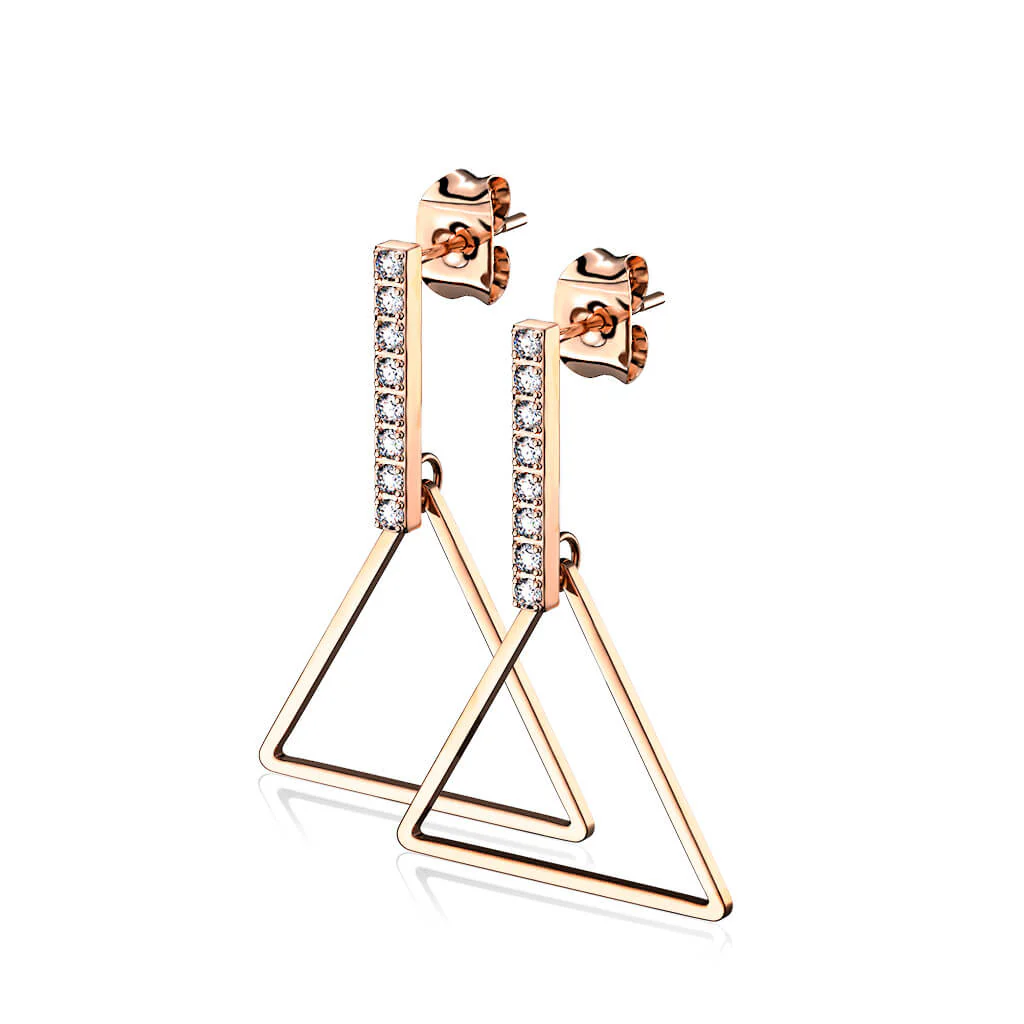 Bouton d'Oreille Pendentif Zircone Triangle - Image 7