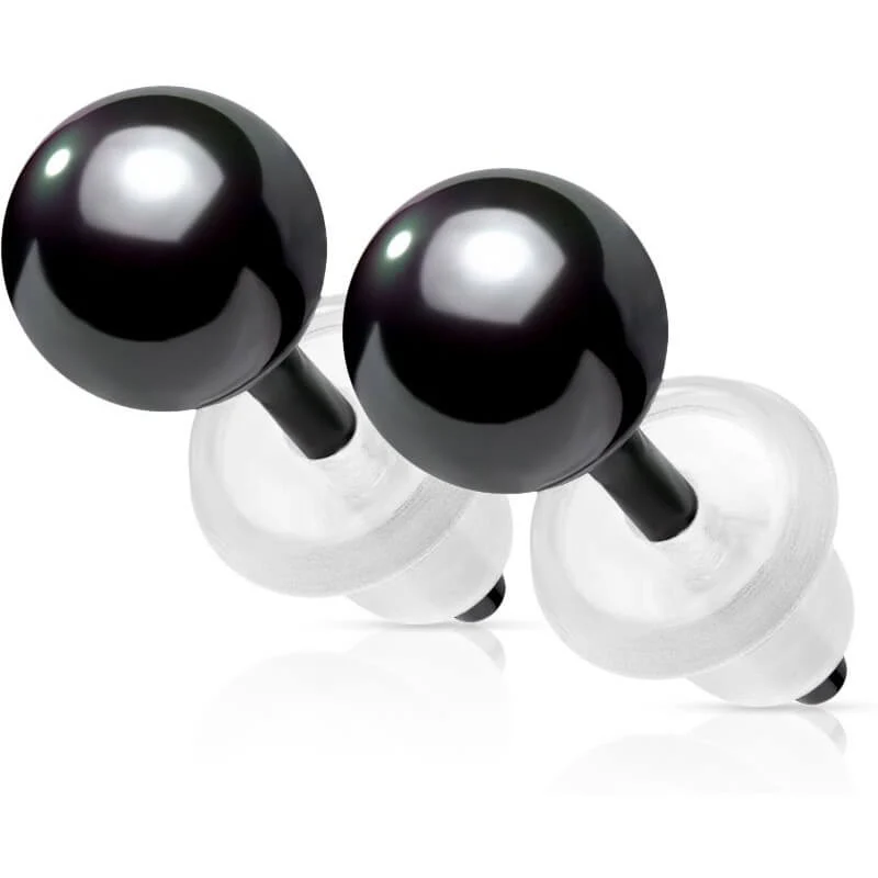 Bouton d'Oreille Clous d'Oreille Boule Tout Céramique 1 Paire