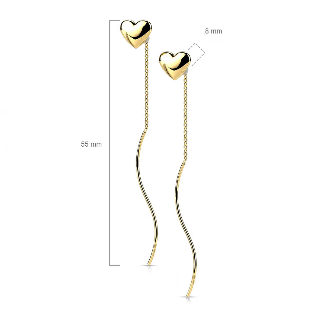 Bouton d'Oreille Pendentif Cœur Chaîne - Image 2