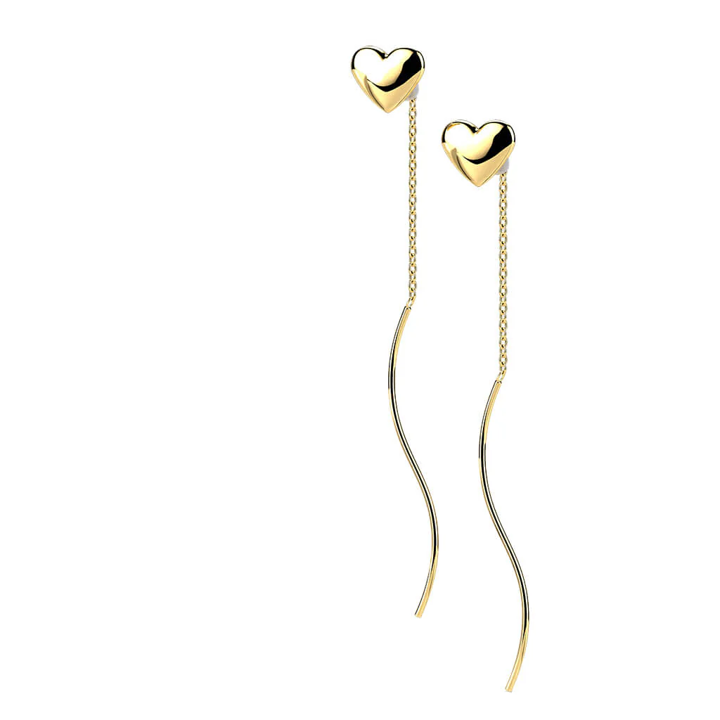 Bouton d'Oreille Pendentif Cœur Chaîne - Image 4