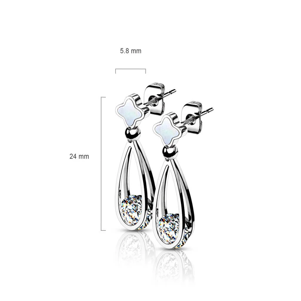 Bouton d'Oreille Pendentif en Forme de Goutte Zircone - Image 2