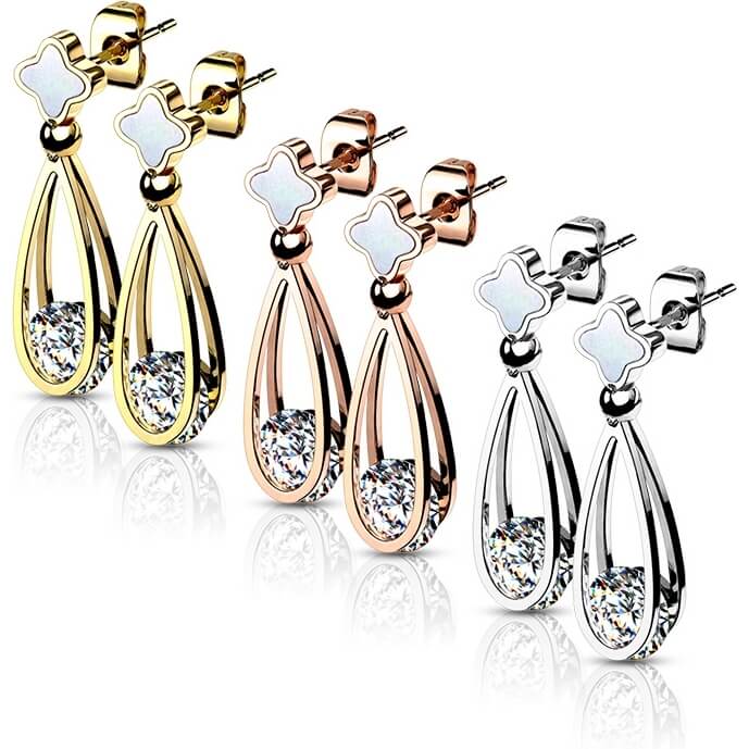 Bouton d'Oreille Pendentif en Forme de Goutte Zircone - Image 3