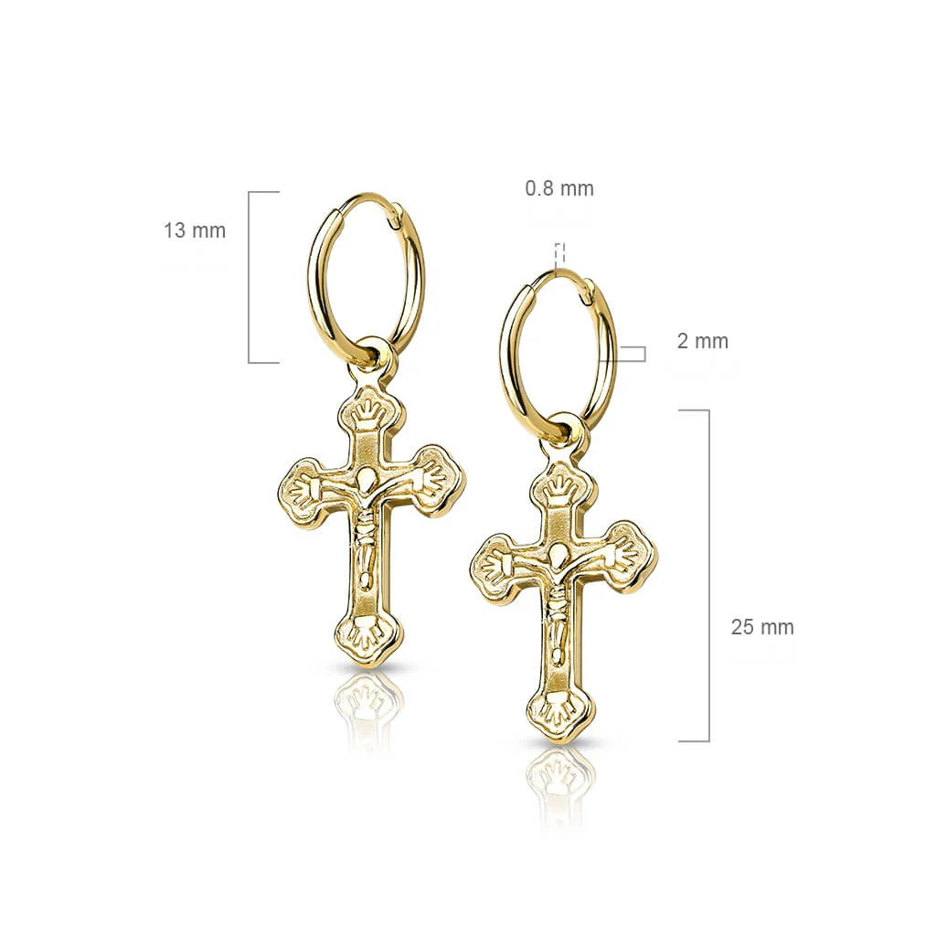 Bouton d'Oreille Pendentif Croix - Image 2