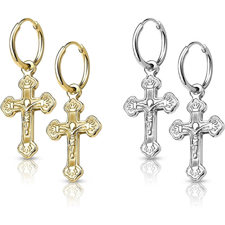 Bouton d'Oreille Pendentif Croix - Image 3