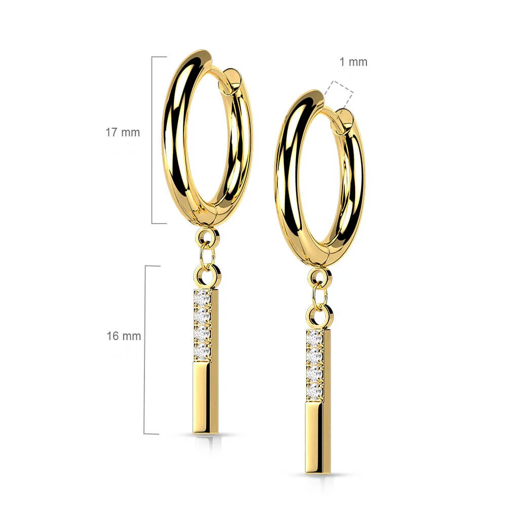 Boucle d'Oreille Pendentif Tige Zircone Cliqueur - Image 2