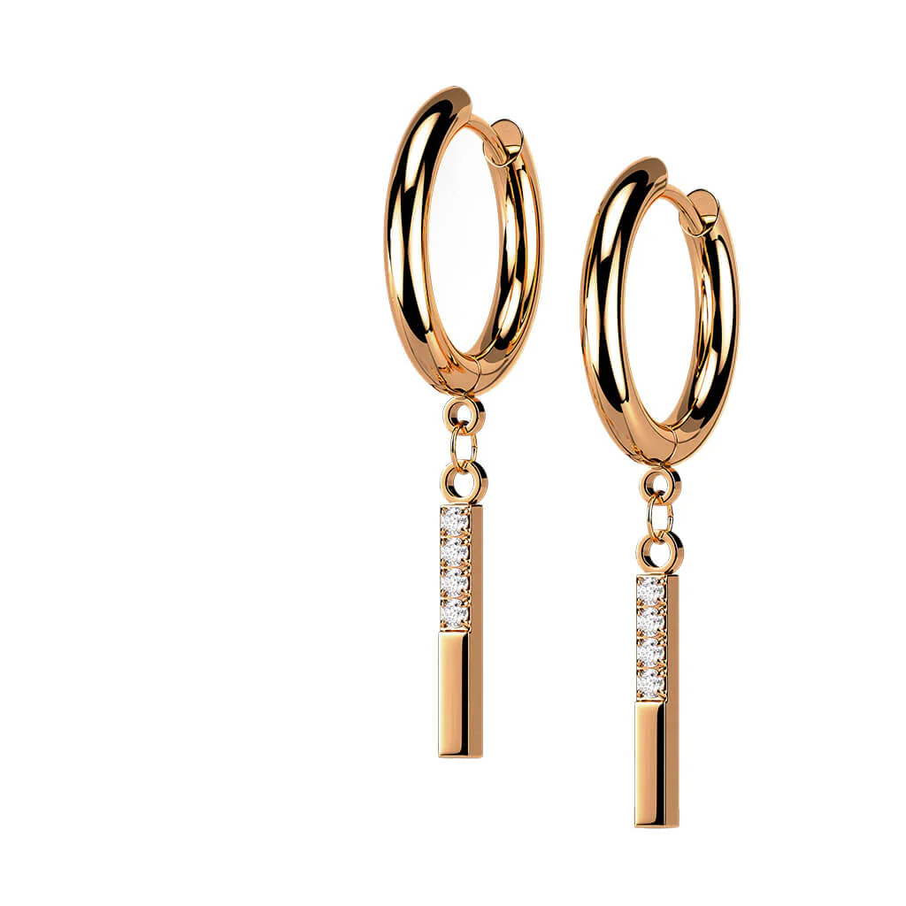 Boucle d'Oreille Pendentif Tige Zircone Cliqueur - Image 7